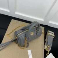 Gucci Women GG Matelassé Leather Top Handle Bag Dusty Grey Double G (2)