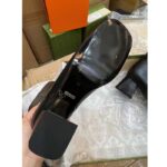 Gucci Women GG Mid-Heel Ankle Boot Horsebit Black Leather 6 Cm Heel – Image 8