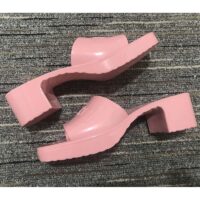 Gucci Women GG Rubber Slide Sandal Pastel Pink 6 Cm Heel (1)