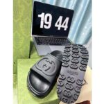 Gucci Women GG Slide Sandal Interlocking G Black Rubber Low Heel - Image 5