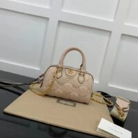 Gucci Women Matelassé Leather Top Handle Bag Beige GG Matelassé Leather Double G (4)