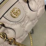 Gucci Women Matelassé Leather Top Handle Bag Beige GG Matelassé Leather Double G - Image 8