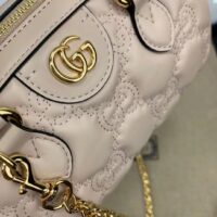 Gucci Women Matelassé Leather Top Handle Bag Beige GG Matelassé Leather Double G (4)