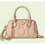 Gucci Women Matelassé Leather Top Handle Bag Beige GG Matelassé Leather Double G