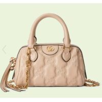 Gucci Women Matelassé Leather Top Handle Bag Beige GG Matelassé Leather Double G