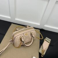Gucci Women Matelassé Leather Top Handle Bag Beige GG Matelassé Leather Double G (4)