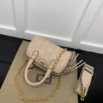 Gucci Women Matelassé Leather Top Handle Bag Beige GG Matelassé Leather Double G - Image 5