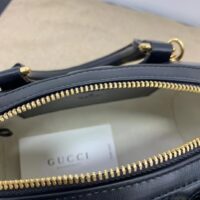 Gucci Women Matelassé Leather Top Handle Bag Black GG Matelassé Leather Double G (9)