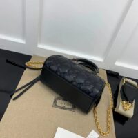 Gucci Women Matelassé Leather Top Handle Bag Black GG Matelassé Leather Double G (9)