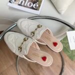 Gucci Women Maxi GG Matelassé Princetown Slipper White Horsebit Leather Sole Flat - Image 3