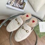 Gucci Women Maxi GG Matelassé Princetown Slipper White Horsebit Leather Sole Flat - Image 4