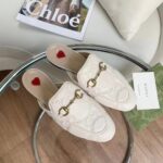 Gucci Women Maxi GG Matelassé Princetown Slipper White Horsebit Leather Sole Flat - Image 2