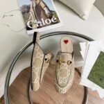 Gucci Women Maxi GG Princetown Slipper Beige White GG Raffia Effect Fabric Flat - Image 8