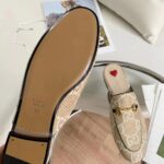 Gucci Women Maxi GG Princetown Slipper Beige White GG Raffia Effect Fabric Flat - Image 10