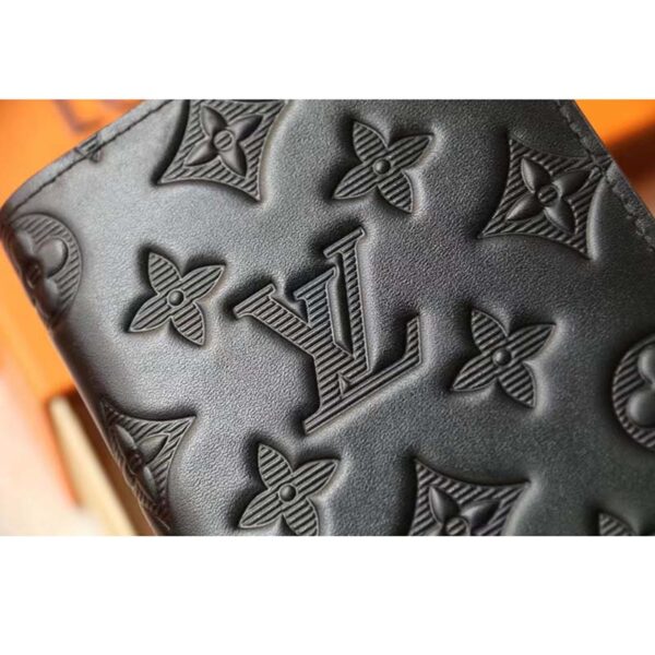 Louis Vuitton LV Unisex Brazza Wallet Black Monogram Shadow Calf Leather (10)