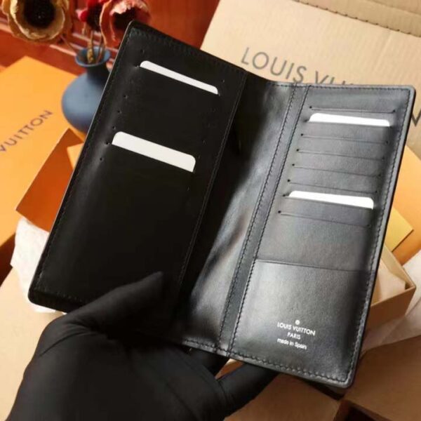 Louis Vuitton LV Unisex Brazza Wallet Black Monogram Shadow Calf Leather (3)