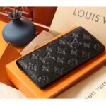 Louis Vuitton LV Unisex Brazza Wallet Black Monogram Shadow Calf Leather - Image 2
