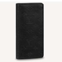 Louis Vuitton LV Unisex Brazza Wallet Black Monogram Shadow Calf Leather (8)