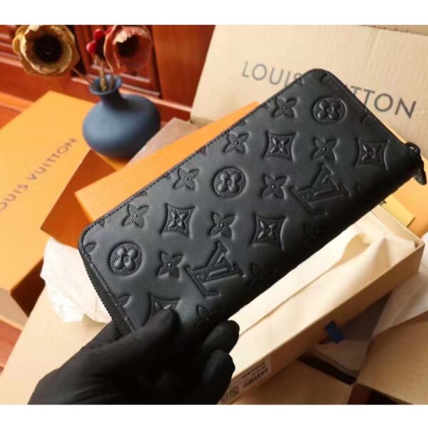 Louis Vuitton LV Unisex Brazza Wallet Vertical Black Monogram Shadow Calf Leather (1)