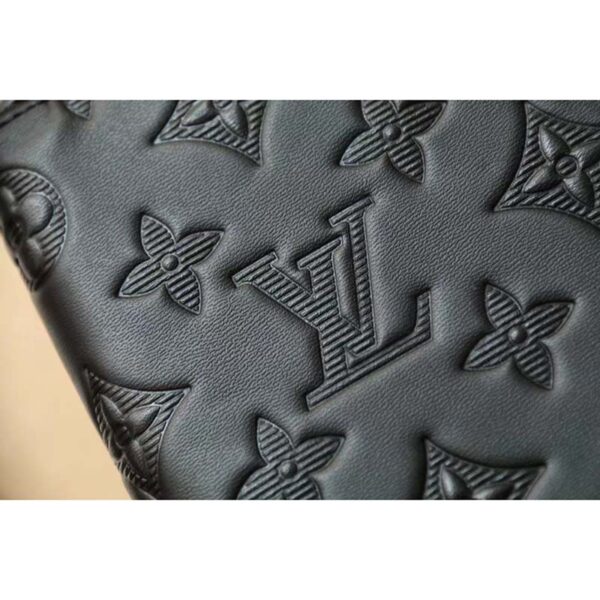 Louis Vuitton LV Unisex Brazza Wallet Vertical Black Monogram Shadow Calf Leather (7)