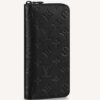Louis Vuitton LV Unisex Brazza Wallet Vertical Black Monogram Shadow Calf Leather