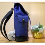 Louis Vuitton LV Unisex Christopher MM Backpack Blue Embossed Taurillon Leather - immagine 4