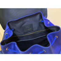 Louis Vuitton LV Unisex Christopher MM Backpack Blue Embossed Taurillon Leather (10)