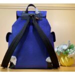 Louis Vuitton LV Unisex Christopher MM Backpack Blue Embossed Taurillon Leather - immagine 3