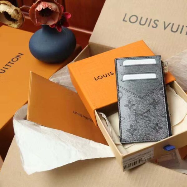 Louis Vuitton LV Unisex Coin Card Holder Taigarama Taiga Leather Monogram Canvas (4)