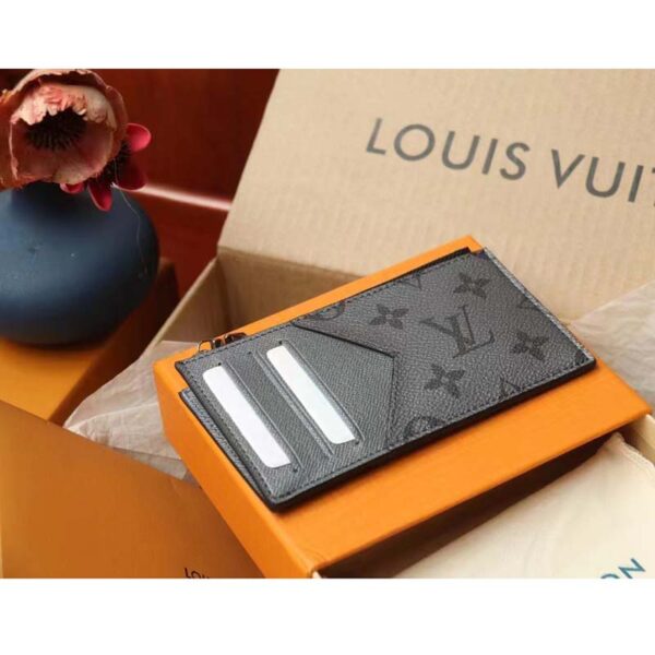 Louis Vuitton LV Unisex Coin Card Holder Taigarama Taiga Leather Monogram Canvas (5)