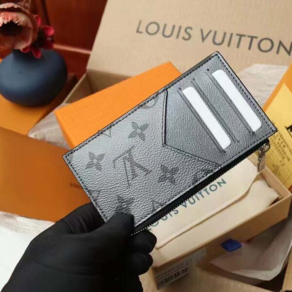 Louis Vuitton LV Unisex Coin Card Holder Taigarama Taiga Leather Monogram Canvas (6)