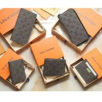 Louis Vuitton LV Unisex Coin Card Holder Taigarama Taiga Leather Monogram Canvas (2)