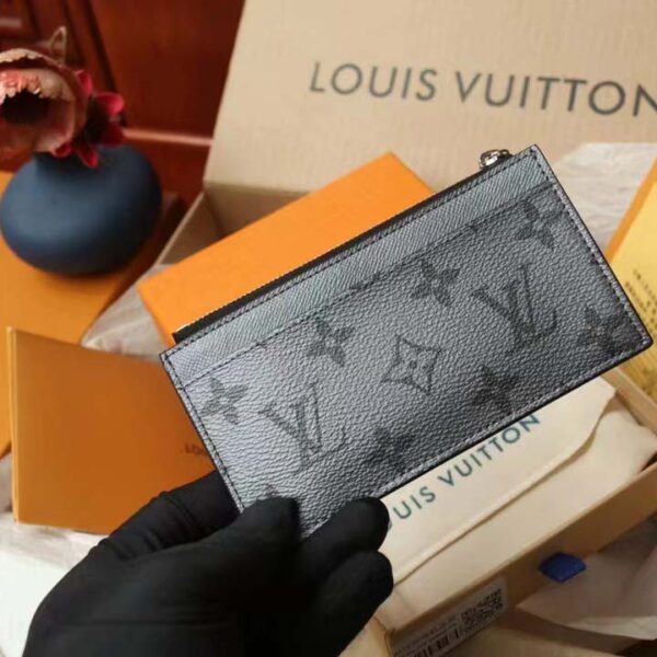 Louis Vuitton LV Unisex Coin Card Holder Taigarama Taiga Leather Monogram Canvas (9)