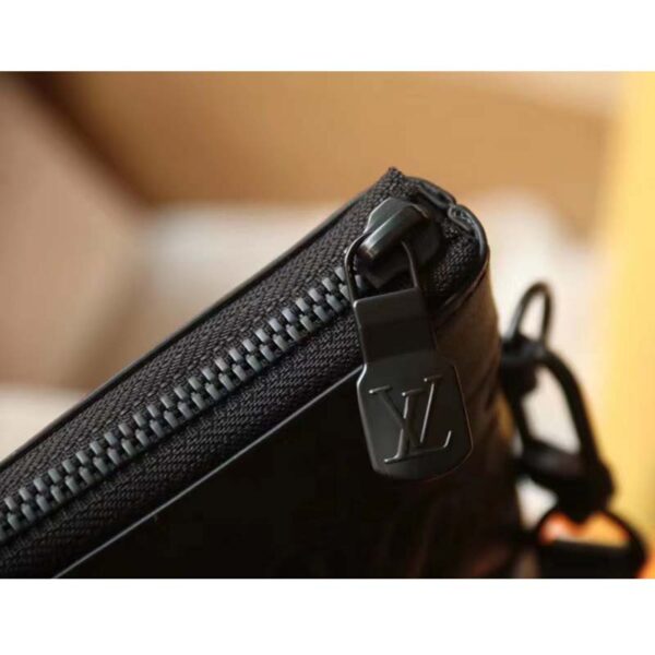Louis Vuitton LV Unisex Discovery Pochette Black Monogram Shadow Calf Leather (6)