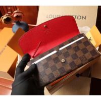 Louis Vuitton LV Unisex Emilie Wallet Rose Ballerine Pink Coated Canvas Grained Cowhide (8)