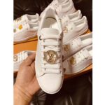 Louis Vuitton LV Unisex Frontrow Sneaker Circle White Calf Leather Rubber Outsole - Image 8
