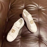 Louis Vuitton LV Unisex Frontrow Sneaker Circle White Calf Leather Rubber Outsole (9)