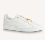 Louis Vuitton LV Unisex Frontrow Sneaker Circle White Calf Leather Rubber Outsole