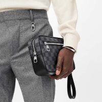 Louis Vuitton LV Unisex Kasai Clutch Grey Damier Graphite Canvas (8)