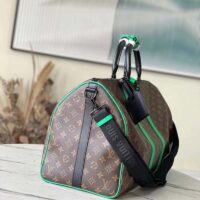 Louis Vuitton LV Unisex Keepall Bandoulière 50 Travel Bag Monogram Macassar Coated Canvas (1)