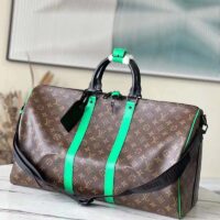 Louis Vuitton LV Unisex Keepall Bandoulière 50 Travel Bag Monogram Macassar Coated Canvas (1)