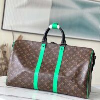 Louis Vuitton LV Unisex Keepall Bandoulière 50 Travel Bag Monogram Macassar Coated Canvas (1)