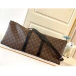 Louis Vuitton LV Unisex Keepall Bandoulière 55 Monogram Canvas Natural Cowhide Leather - Imagen 4