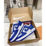 Louis Vuitton LV Unisex Nike Air Force 1 Sneaker Blue Monogram Embossed Calf Leather - Bild 5