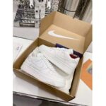 Louis Vuitton LV Unisex Nike Air Force 1 Sneaker White Monogram Embossed Calf Leather - immagine 4