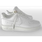 Louis Vuitton LV Unisex Nike Air Force 1 Sneaker Bianco Monogramma in Pelle di Vitello Goffrata