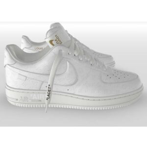 Louis Vuitton LV Unisex Nike Air Force 1 Sneaker White Monogram Embossed Calf Leather