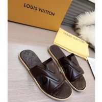 Louis Vuitton LV Unisex Oasis Mule Black Grained Calf Leather Rubber Signature (1)