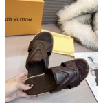 Louis Vuitton LV Unisex Oasis Mule Black Grained Calf Leather Rubber Signature - Image 4