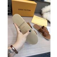 Louis Vuitton LV Unisex Oasis Mule Moka Brown Grained Calf Leather Rubber Signature (7)